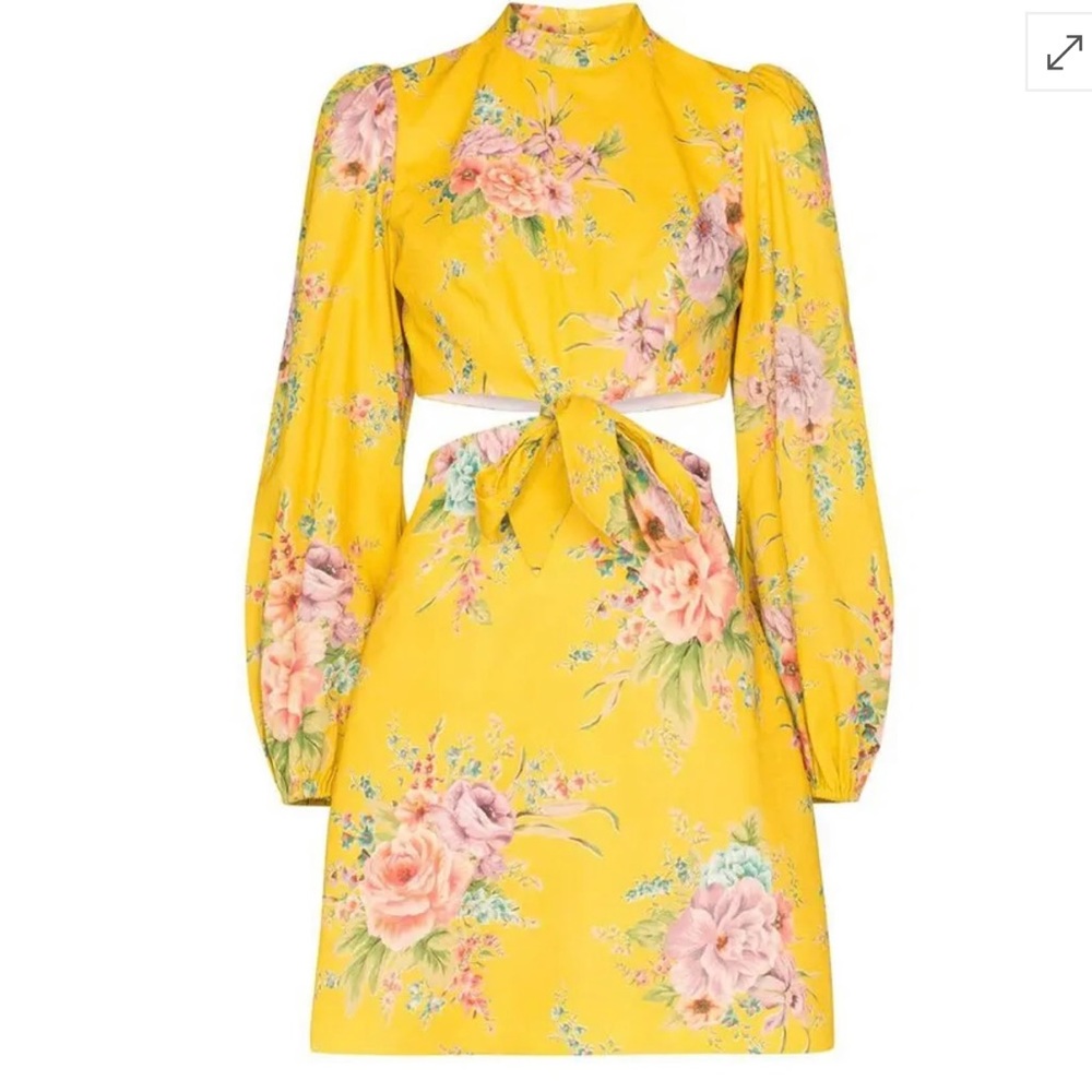 Zimmermann Yellow Floral Mini Dress